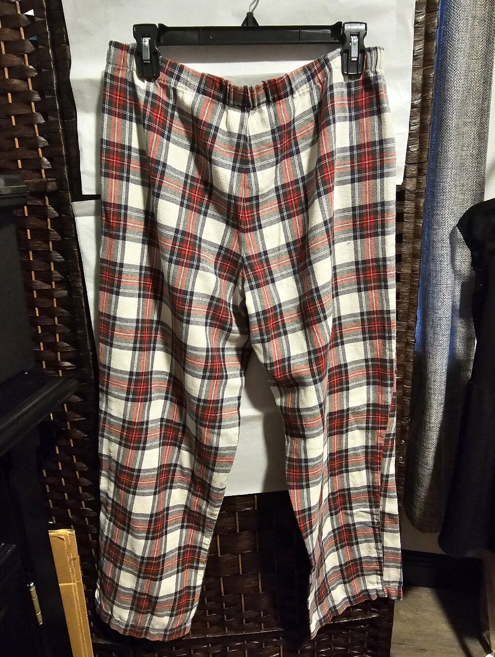 Lauren Ralph Lauren Plaid Pajamas Set Size Large Flannel Red White Black Tartan - Picture 9 of 12